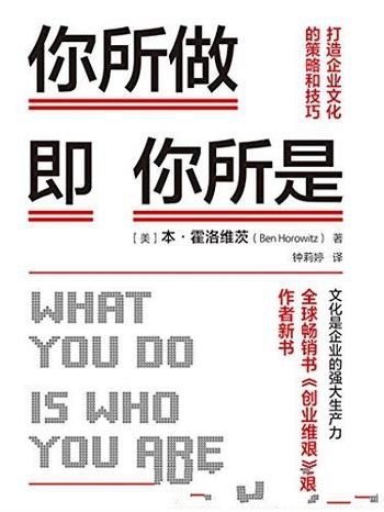 《你所做即你所是》霍洛维茨/打造企业文化的策略和技巧