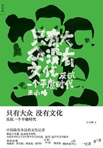 《只有大众,没有文化:反抗一个平庸时代》王小峰/精选