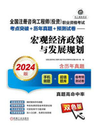 《全国注册咨询工程师(投资)职业资格考试考点突破+历年真题+预测试卷:宏观经济政策与发展规划(2024版)》-全国注册咨询工程师(投资)职业资格考试试题分析小组